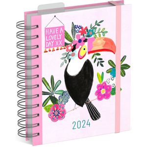 Lannoo Graphics - Diary DIY 2024 - Agenda 2024 - Do It Yourself - Wire-O - PAPER SALADE - Toucan - 7d/2p - 4Talig - 140 x 165 mm