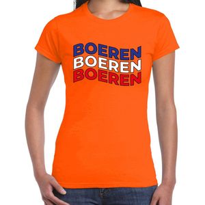 Bellatio Decorations Koningsdag t-shirt - boeren protest - dames - oranje XL