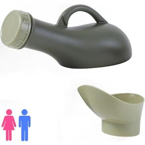 Unisex urinaal met schroefdeksel - 1 liter inhoud - Urinefles - Plasfles - Urinaal - Plasbuis - Urinefles - Urinaal Met Handvat - Urinaal mannen - Urinaal heren - Mannen met deksel - Afsluitbaar - Kunststof plasfles - Urinefles met deksel