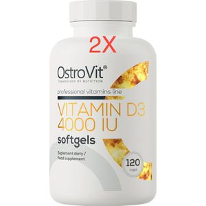 OstroVit - Vitaminen - Vitamin D3 4000iu - 240 Softgels - Vitamine D3 4000 iu pure vitamine D3 - Grote maar slimme voorraad - Laboratoriumgeteste kwaliteit!