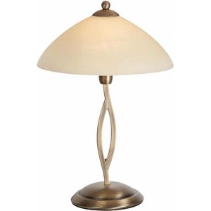 Tafellamp Capri groot | 1 lichts | brons / bruin / geel | glas / metaal | 45 cm | Ø 25 cm | bureaulamp | modern design