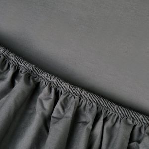 Kayori Shizu Hoeslaken Perkal 90x210-220 cm - Matrasdikte 30 cm - Rondom Elastiek - Biologisch Katoen - Strijkvrij - Antracite