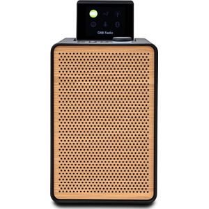 Pure Evoke Spot - Wood Edition, compact muzieksysteem in Koffiezwart met kersenhouten rooster