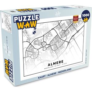 Puzzel Kaart - Almere - Nederland - Legpuzzel - Puzzel 1000 stukjes volwassenen