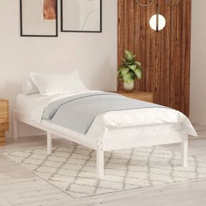 The Living Store Houten Bedframe - 195.5 x 80.5 x 31 cm - Geschikt voor matras 75x190 cm - Massief grenenhout