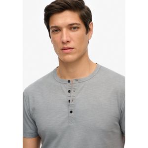 Superdry - Slub kraagloze top van jersey met korte mouwen - Heren - Tops
