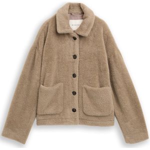 Tom Tailor - Bouclé Jas - Soft Taupe Grey - Met Zakken