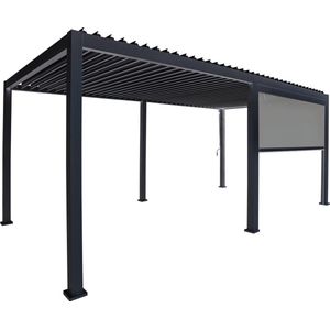 SORARA® Mirador Pull Down Zijscherm - 300 cm - Zwart - Zijscherm voor Mirador 2021/2022 Paviljoen - Voor privacy, beschutting, schaduw.