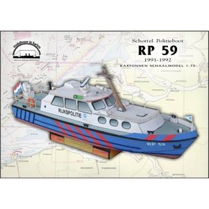 RP 59, politievaartuig, Rijkspolitie te water, blauwe / creme uitvoering , 1/72