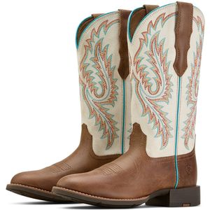 Ariat ROUND UP WTOE STRETCHFIT rijlaars bruin wit - 36.5 (3.5 UK)
