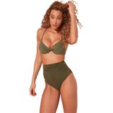 Trendyol Dames korsetten hoge taille bikini bottoms, zwart, 36