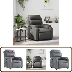 vidaXL Massagestoel - Verstelbaar Kunstleer - Grijs Massagestoel - Massagestoelen - Fauteuil - Relaxfauteuil