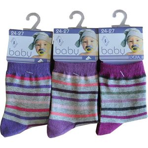 Baby sokjes Girl - maat 19/20 - 12 paar - 90% KATOEN - Zonder naad aan de teen