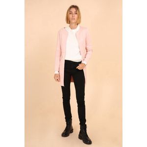 Daim lang vestje met glitters - Roze - maat XL