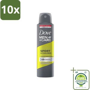 10 x Dove - Deodorant - Men Care Sport Active Fresh - Verfrissend en energiek - 150 ml - Grootverpakking - Deodorant - Mannen Deodorant - Sport Deodorant - Zweetvrije Deodorant - Dove Men+Care