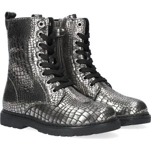 Apples & Pears B009048 Veterboots - Laarzen Met Veters - Meisjes - Zilver - Maat 39