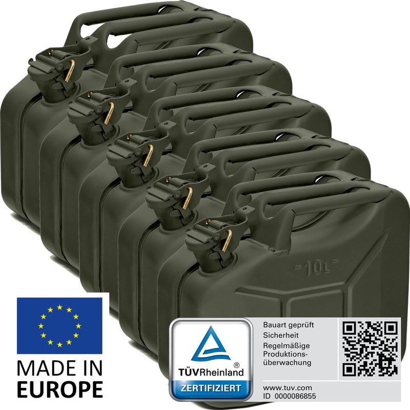 BW - Brandstof Jerrycan - Bronsgroen - 10 Liter - TÜV-getest en UN-goedgekeurd