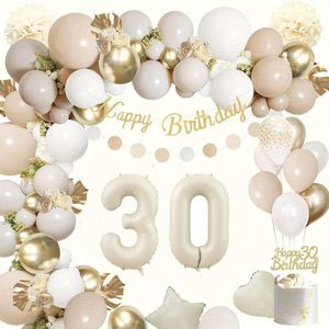 FeestmetJoep® 30 jaar feestpakket Beige / Goud 76-delig - 30 jaar verjaardag versiering - 30 jaar slingers - 30 jaar ballonnen - Feestversiering voor man & vrouw Groen / Goud - 30 jaar verjaardag man / vrouw - 30 jaar versiering