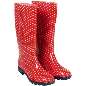 Rood / wit dames regenlaars Stip van XQ Footwear 37