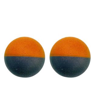 Clip oorbellen -oranje -zwart- 2 cm -kunststof- geen gaatjes- Charme Bijoux