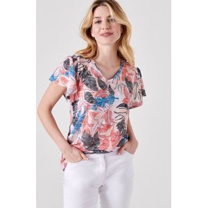 Damart - T-shirt in getextureerd tricot - Dames - Oranje - S