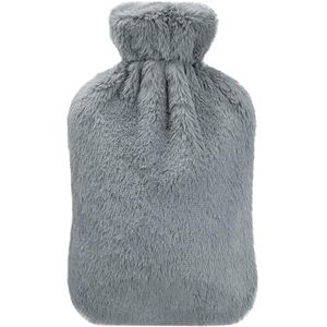 Warmwaterkruik zachte overtrek 2 liter premium natuurlijk rubber BS1970:2012 gecertificeerd - veilig en duurzaam - grijs