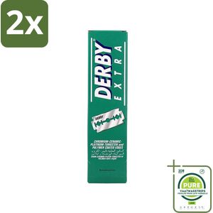 Derby Professional - Double Razor Blades - Scheermesjes - Glad Scheerresultaat - 100 Mesjes - Voordeelverpakking - 2 stuks - Scheermesjes - Scheermes