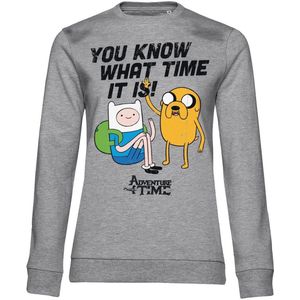 It'S Adventure Time Girly Damen Sweatshirt Heathergrey-L