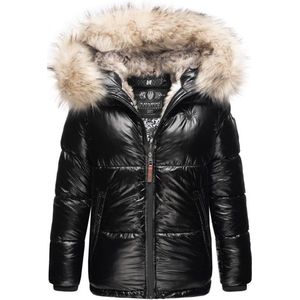 Warm & Waterafstotend Navahoo Tikunaa - Vrouwen korte winterjas - Volwassen - Capuchon - zwart - XL