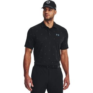 UA Playoff Polo 3.0 Print-Black / Lime Surge / Static Blue