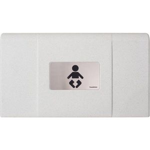 Foundations Ultra 200-EH baby verschoontafel van kunststof in wit – opklapbaar met wandmontage - Inclusief ingebouwde dispenser en dubbele tassenhaken
