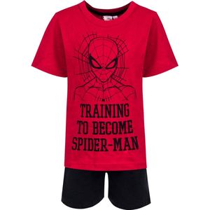 Marvel Spiderman Pyjama - Shortama - Rood - Zwart - Maat 116