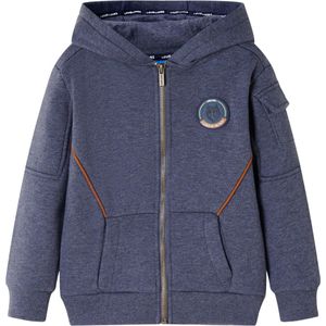 vidaXL-Kindervest-met-capuchon-en-rits-128-gemêleerd-donkerblauw