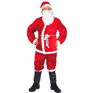 Witbaard Kostuum Kerstman Luxe Heren Pluche One-size 6-delig