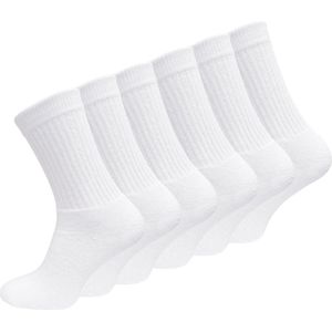 6 paar Stark Soul® Essentials - Katoenen sportsokken- Wit - Maat 43-46