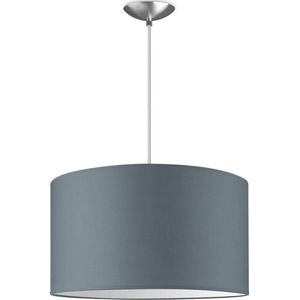 Home Sweet Home hanglamp Bling - verlichtingspendel Basic inclusief lampenkap - lampenkap 40/40/22cm - pendel lengte 100 cm - geschikt voor E27 LED lamp - lichtgrijs