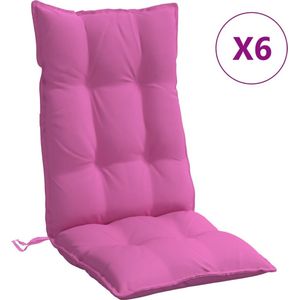 vidaXL-Stoelkussens-6-st-hoge-rug-oxford-stof-roze