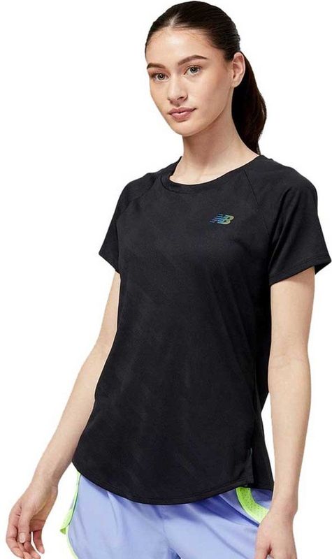 New Balance Q Speed Jacquard T-shirt Met Korte Mouwen Zwart XS Vrouw