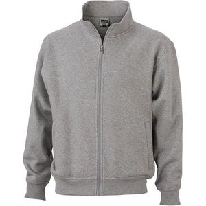 James and Nicholson Unisex Workwear Sweat Jacket (Heide Grijs)