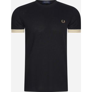 Fred Perry Striped cuff t-shirt - black