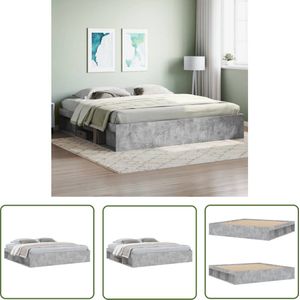 The Living Store Bed The Living Store Betongrijs 203x203x35 cm - Met Opbergruimte