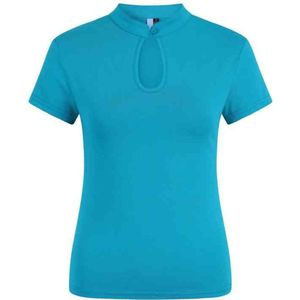 Dancing Days Top -L- Mandarin collar Turquoise