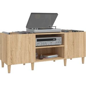Platenspeler Meubel - LP-kast - Platenspelerkast - Draaitafelstandaard - Platenspelerstandaard - Vintage Displayplank - Sonoma eiken