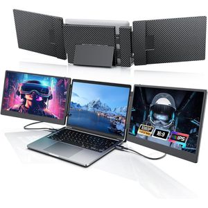 CRLYN - Portable Monitor - Zwart - Tri Screen - Laptop Uitbreider - Full HD - 14 inch