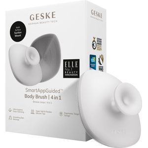GESKE Body Brush | 4 in 1 | Reinigingsborstel voor het hele lichaam | Dieptereiniging | Zachte siliconen borstelharen | Ergonomisch ontwerp met twee vingers | Reinigingen en massages