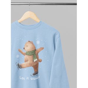 Foute kersttrui - Let it snow - Wurban Wear | 18+ | Grappige sweater | Leuk cadeau | Unisex sweater | Oversized sweater | Kersttrui heren | Foute kerstkleding | Kerst sweater | Kerst diner | Kersttrui dames | Foute kersttruiendag 2025 | Licht blauw
