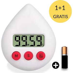 Douchetimer - Douchewekker - Wit - Zandloper - Timer - Douche Klok - Showertimer - 1+1 GRATIS