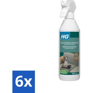 HG - Geurverwijderaar Hond Spray - Extreem Sterk - Werkt Binnen 30 Minuten - 100% Biologisch - 500 ml - Voordeelverpakking - 6 stuks