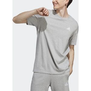 adidas Sportswear Essentials Single Jersey Geborduurd Small Logo T-shirt - Heren - Grijs- S