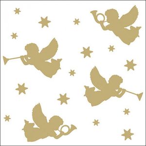 Ambiente - Kerst servetten - Goud - Gouden engelen - 3-laags - 100% FSC - 33x33cm